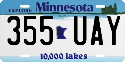 MN license plate 355UAY