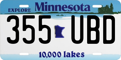MN license plate 355UBD