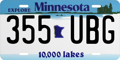 MN license plate 355UBG