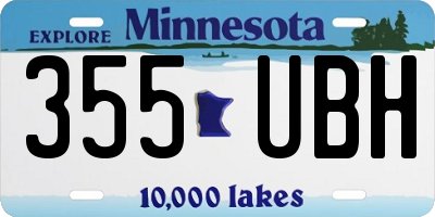 MN license plate 355UBH