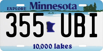 MN license plate 355UBI
