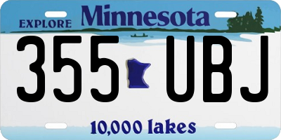 MN license plate 355UBJ