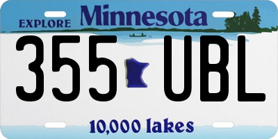 MN license plate 355UBL