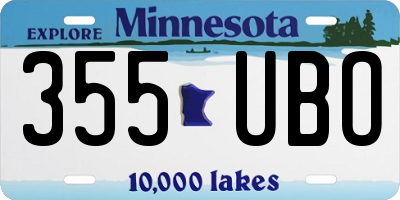MN license plate 355UBO