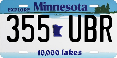 MN license plate 355UBR
