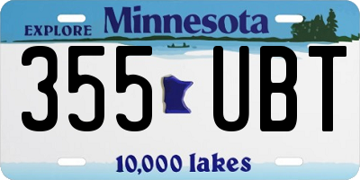 MN license plate 355UBT