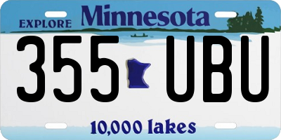 MN license plate 355UBU