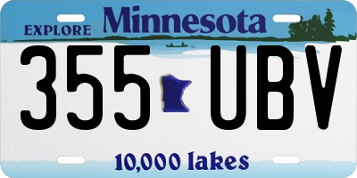 MN license plate 355UBV