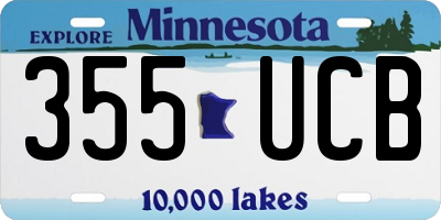 MN license plate 355UCB