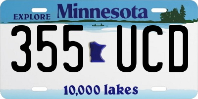 MN license plate 355UCD