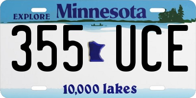 MN license plate 355UCE