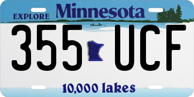 MN license plate 355UCF