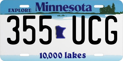 MN license plate 355UCG