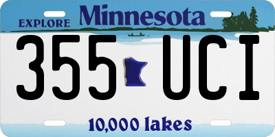 MN license plate 355UCI