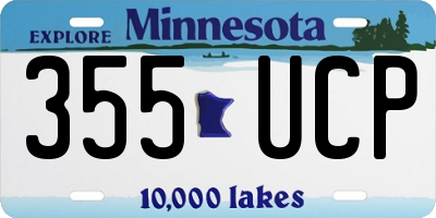 MN license plate 355UCP