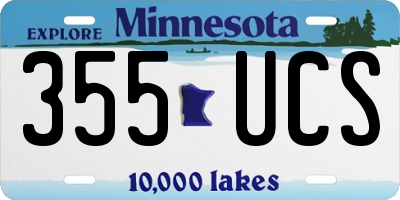 MN license plate 355UCS