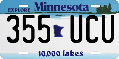 MN license plate 355UCU