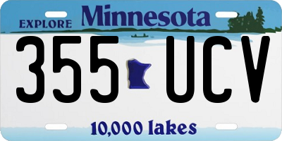 MN license plate 355UCV