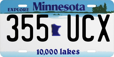 MN license plate 355UCX