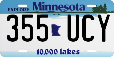 MN license plate 355UCY