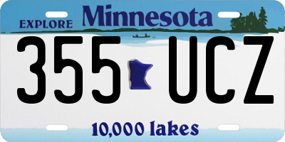 MN license plate 355UCZ