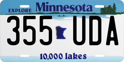 MN license plate 355UDA