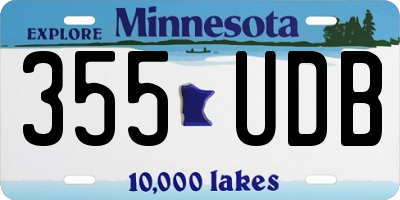 MN license plate 355UDB
