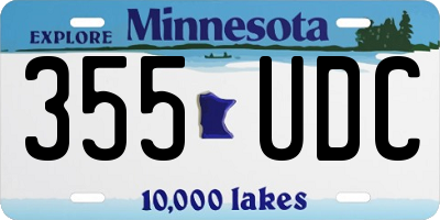 MN license plate 355UDC