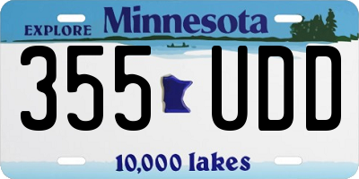 MN license plate 355UDD