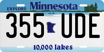 MN license plate 355UDE
