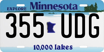 MN license plate 355UDG
