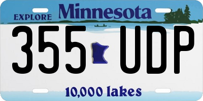 MN license plate 355UDP
