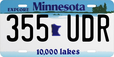 MN license plate 355UDR