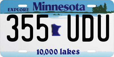 MN license plate 355UDU