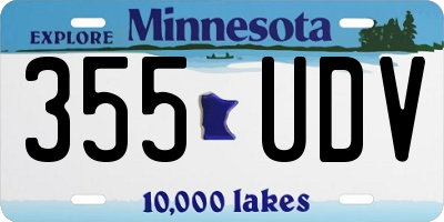 MN license plate 355UDV