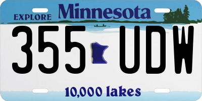 MN license plate 355UDW