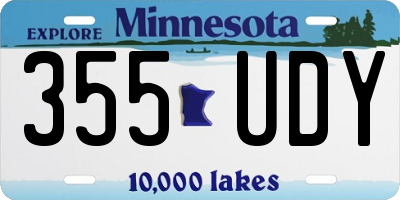 MN license plate 355UDY