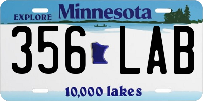 MN license plate 356LAB