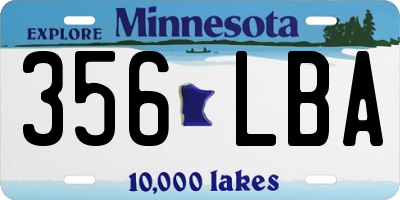 MN license plate 356LBA