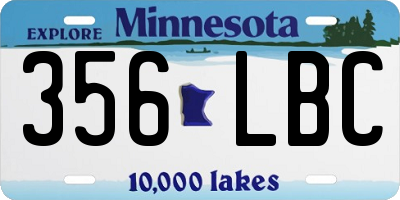 MN license plate 356LBC