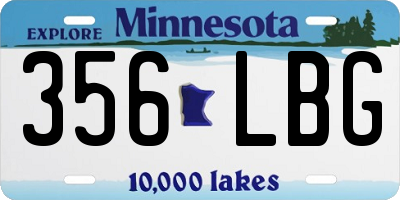 MN license plate 356LBG