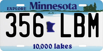 MN license plate 356LBM