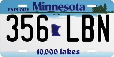MN license plate 356LBN