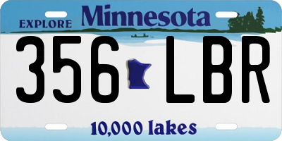 MN license plate 356LBR