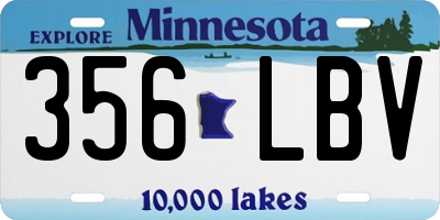MN license plate 356LBV