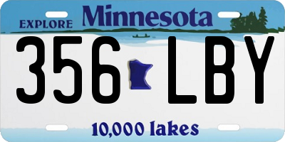 MN license plate 356LBY