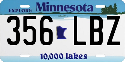 MN license plate 356LBZ