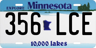 MN license plate 356LCE