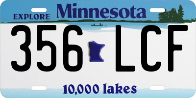 MN license plate 356LCF