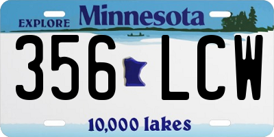 MN license plate 356LCW